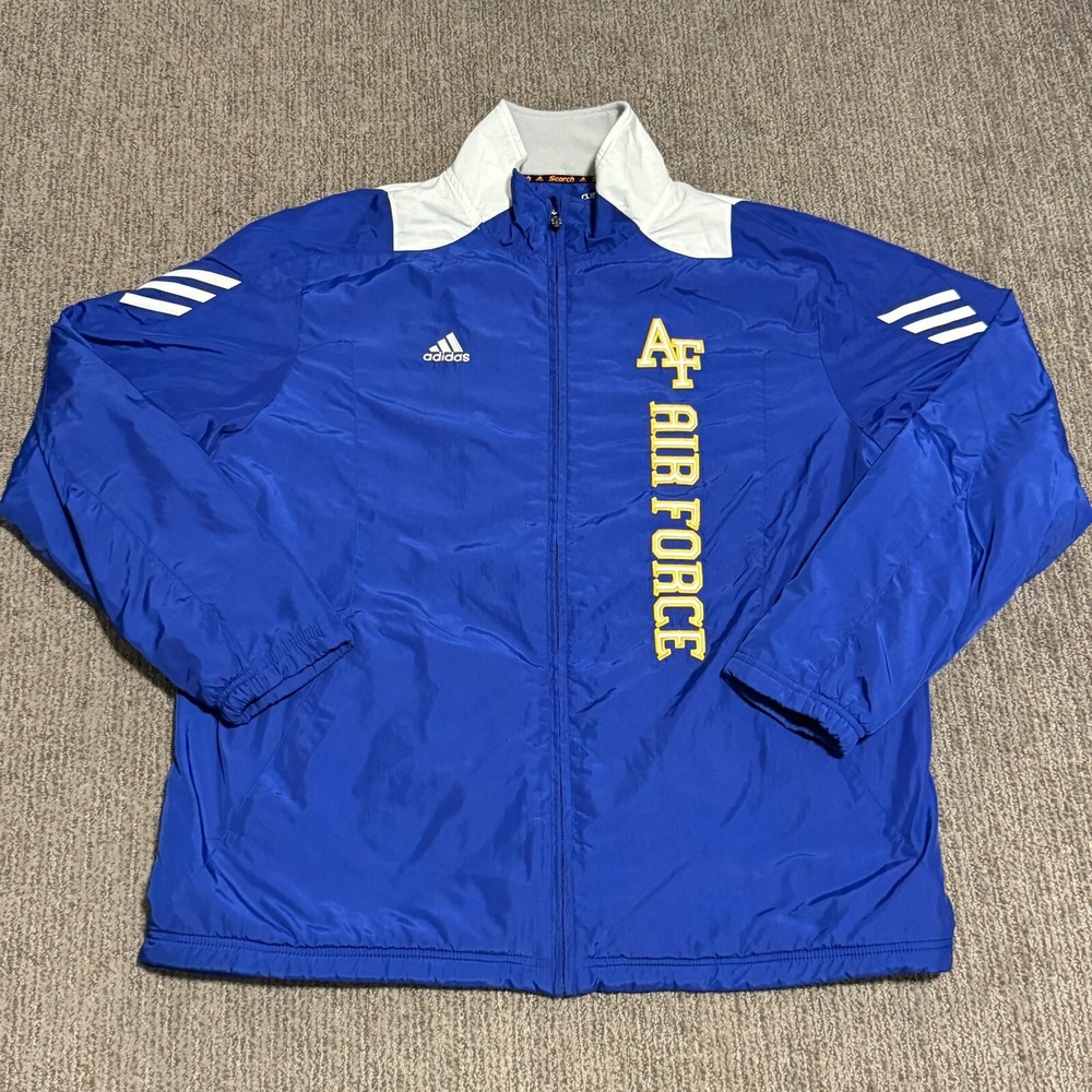 Adidas Mens M Air Force Falcons Fleece Windbreaker Jacket Full Zip Climbaproof